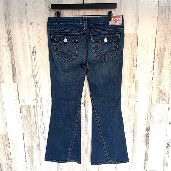 True Religion Women’s Joey Flare Leg Blue Denim Jeans Size 31X29 Petite - Picture 11 of 11